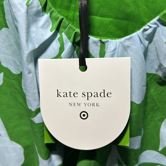 Kate Spade X Target Rose Poplin Green Long Sleeve Mini Dress Size Large NWOT - Picture 9 of 10